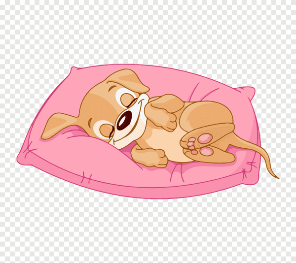 Щенок спит мультяшный