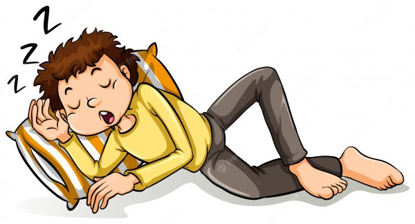 Спящий человек на белом фоне