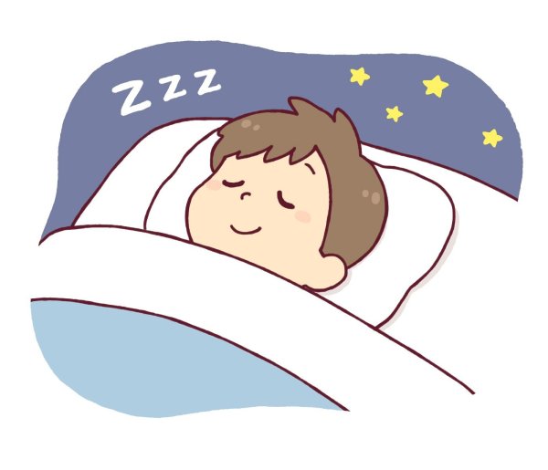 Здоровый сон на белом фоне