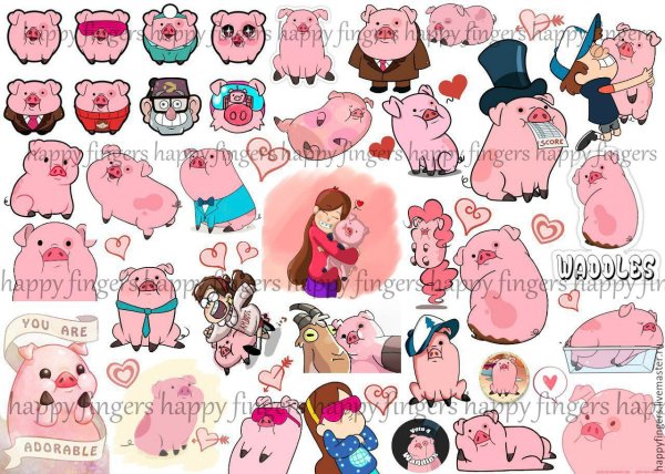 Пухля из Гравити Фолз наклейки