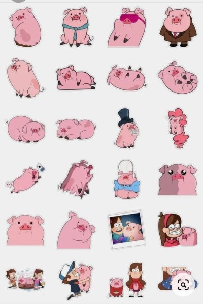 Стикеры Гравити Фолз Пухля