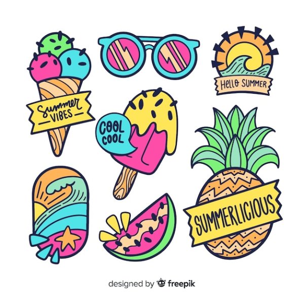 Летняя тема наклейки