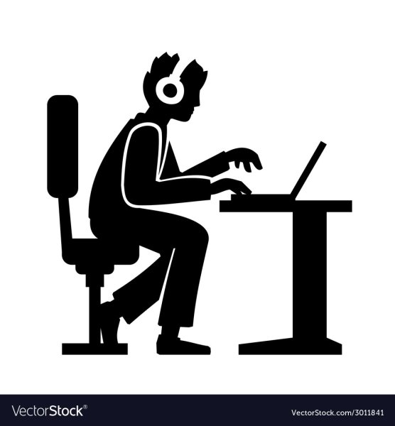 Человек за компьютером