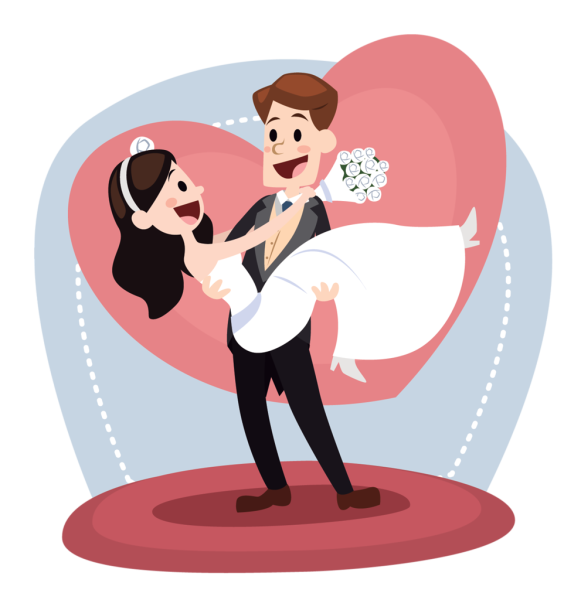 Мультяшные молодожены