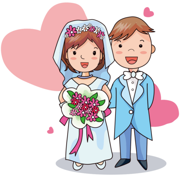 Векторные жених и невеста