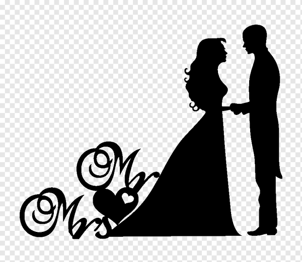 Силуэт жениха и невесты