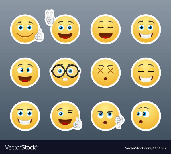 Жёлтые Стикеры с эмоциями