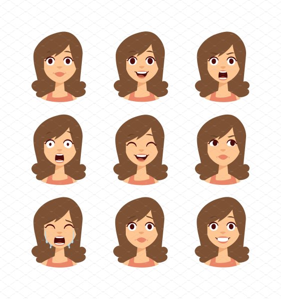 Девочка с разными эмоциями