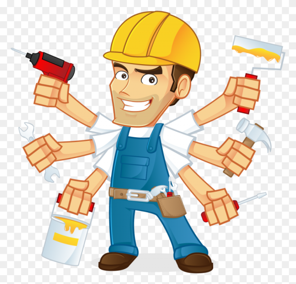 Маляр на прозрачном фоне