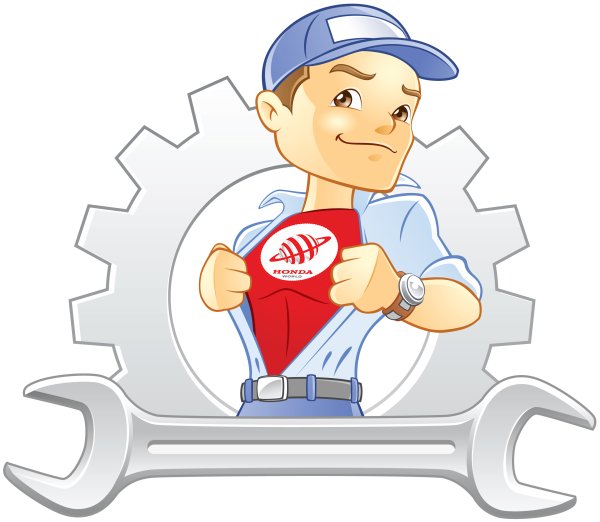 Карикатура строителя с инструментом