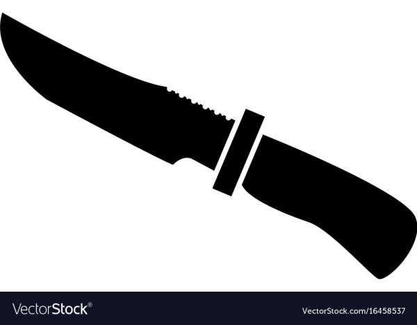 Нож черно белый