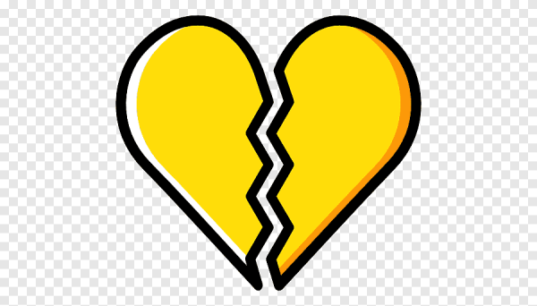 Жёлтое разбитое сердечко