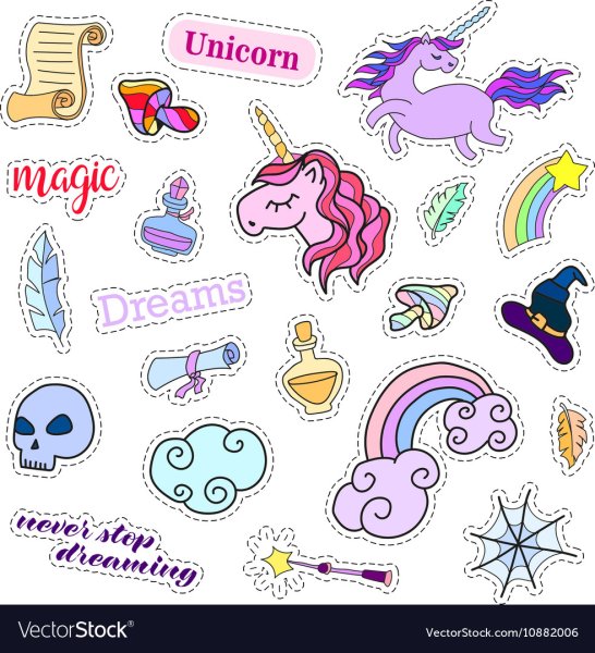 Наклейки для личного дневника Единороги Стикеры