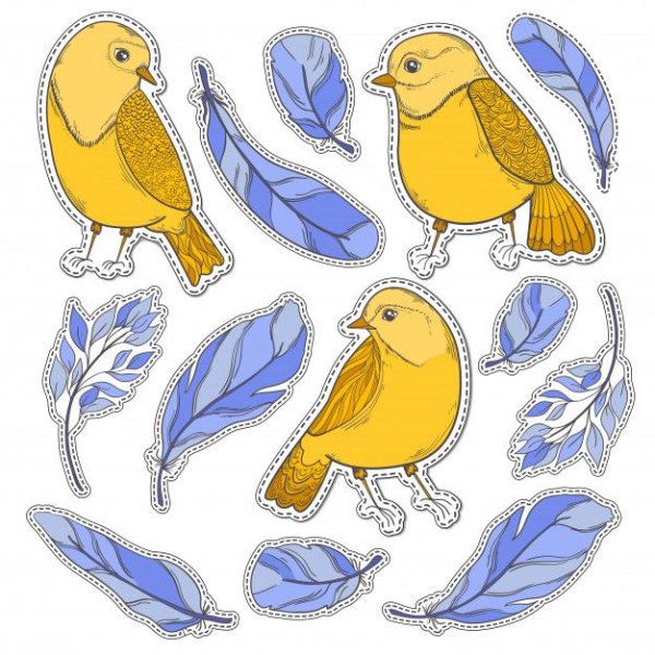 Стикер вектор птица