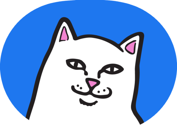 Кот с факом наклейка