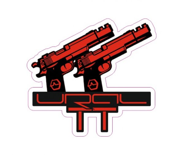 Урал ТТ наклейка с пистолетом