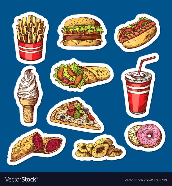 Наклейки еда фаст фуд