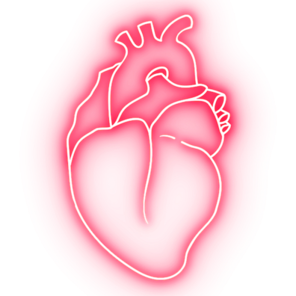 Неоновое сердце человека