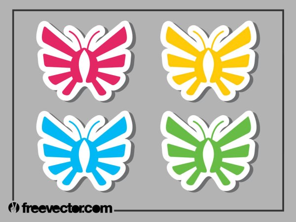 Много бабочек вектор