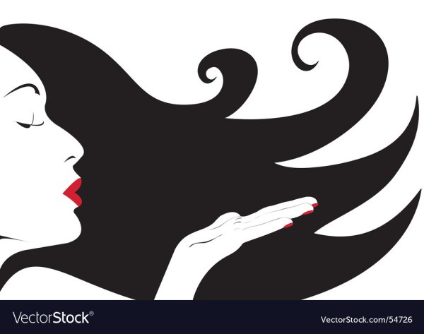 Воздушный поцелуй силуэт