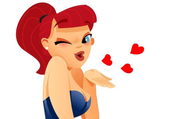 Воздушный поцелуй на прозрачном фоне