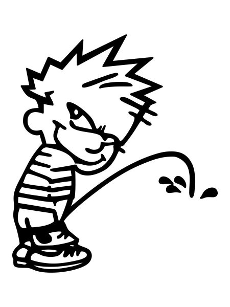 Наклейка - писающий мальчик