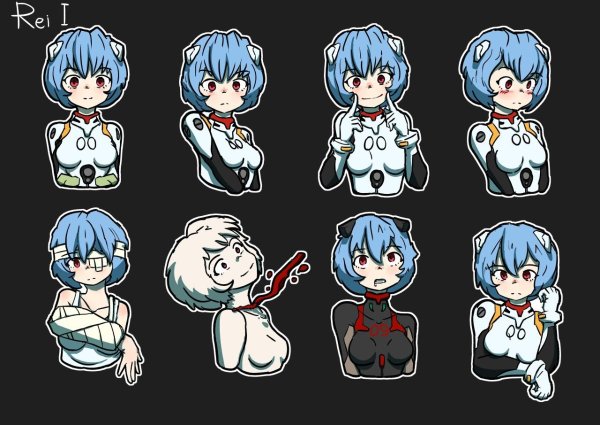 Рей Аянами пиксельарт