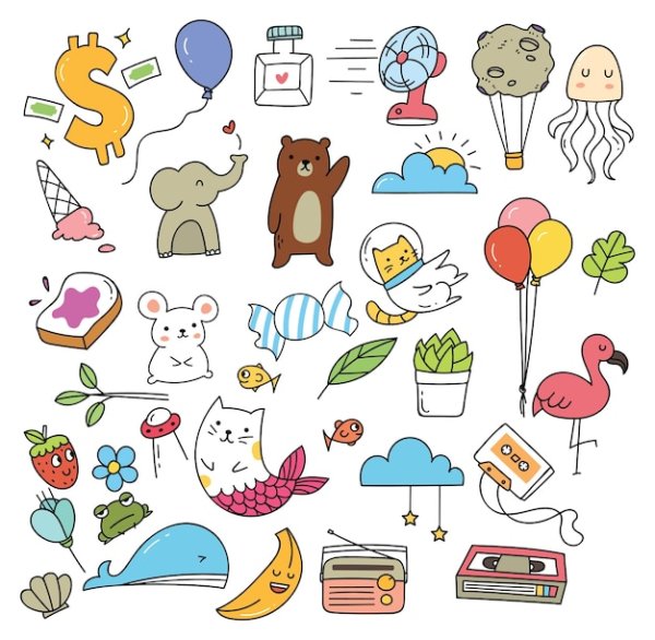 Наклейки в стиле каракули