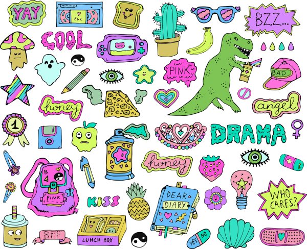 Стикеры для распечатки для подростков