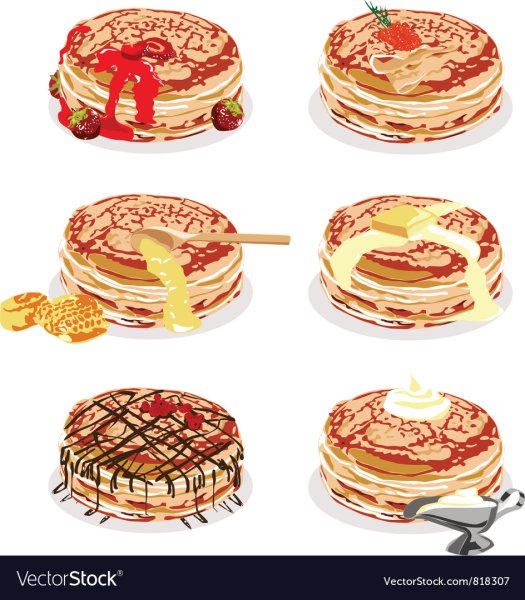 Блинчики с начинкой вектор