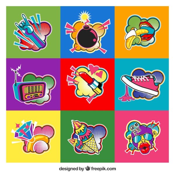 Наклейки в стиле поп-арт