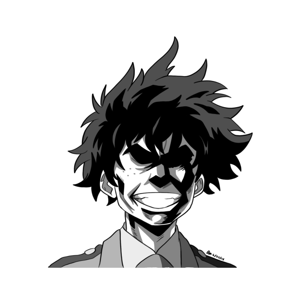 Мидория Изуку с лицом Всемогущего