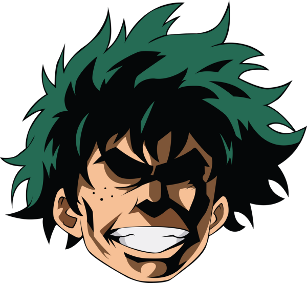 Мидория Изуку с лицом Всемогущего