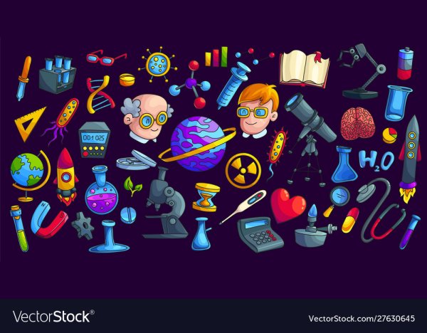 Значки школьных предметов черное