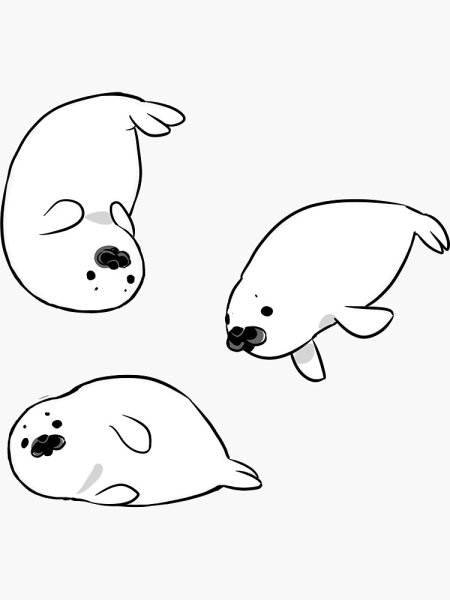 Тюлени Стикеры милые