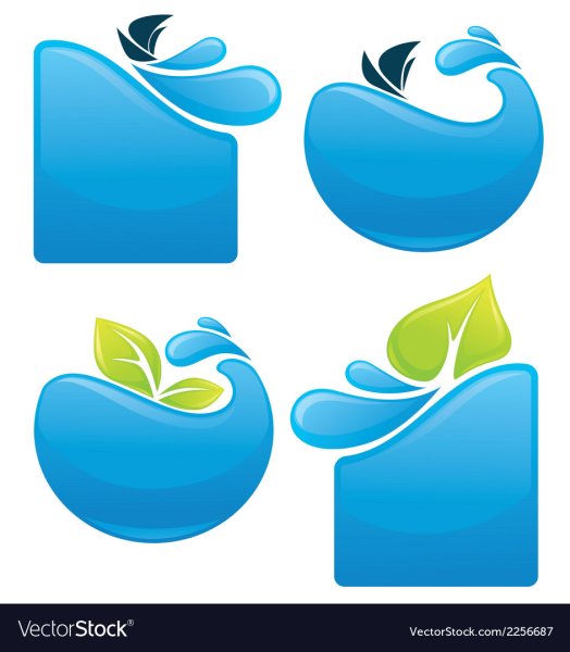 Вода наклейка вектор