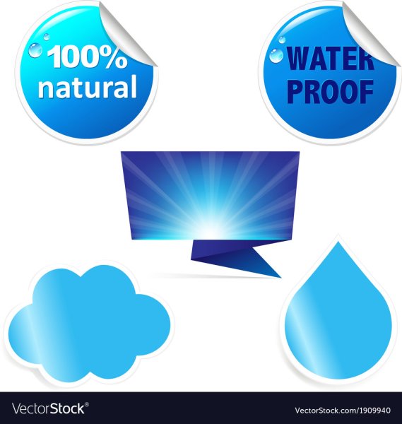 Вода наклейка вектор