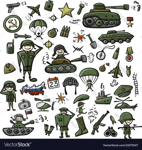 Военные атрибуты вектор