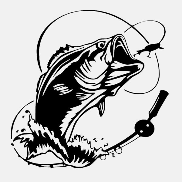 Рыба на удочке вектор