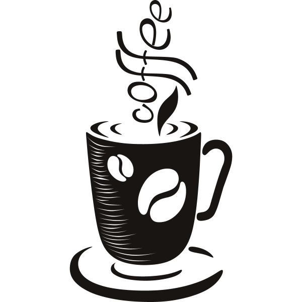 Чашка кофе наклейка