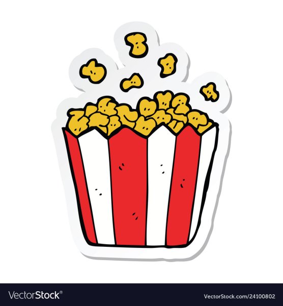 Маленький стикер попкорна
