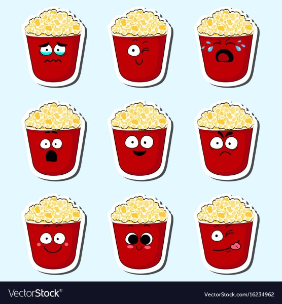 Наклейки попкорн милые
