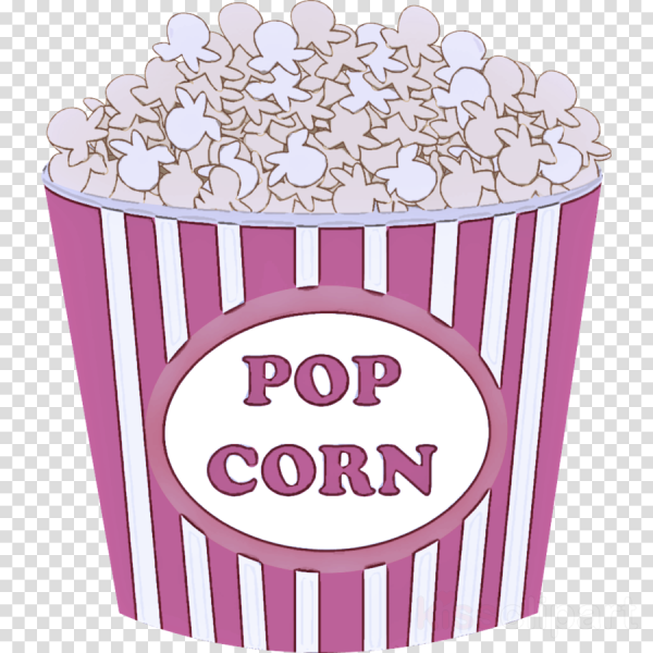Стикер попкорн розовый