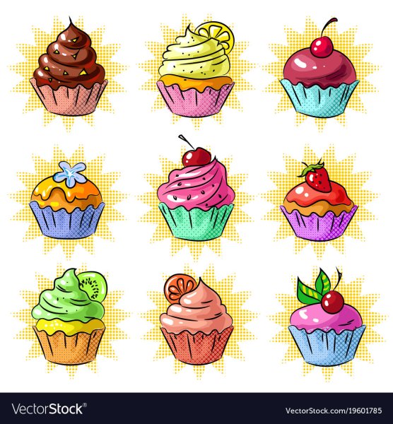 Кексы в стиле поп арт