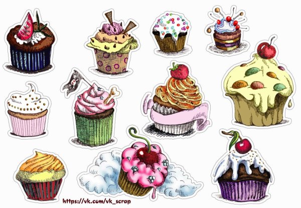 Капкейки рисунок для детей