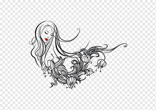 Девушка линии вектор