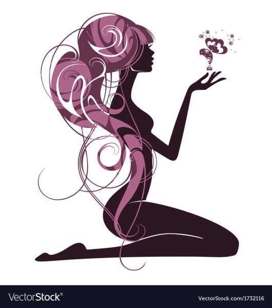 Логотип силуэт девушки