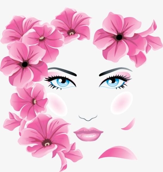 Лицо девушки из цветов