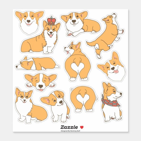 Корги сзади набросок