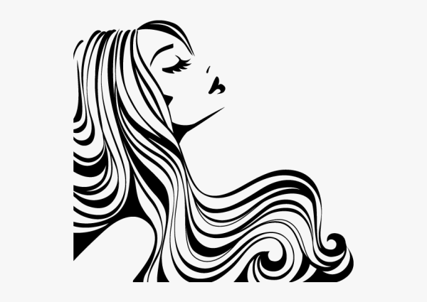 Силуэт девушки с волосами